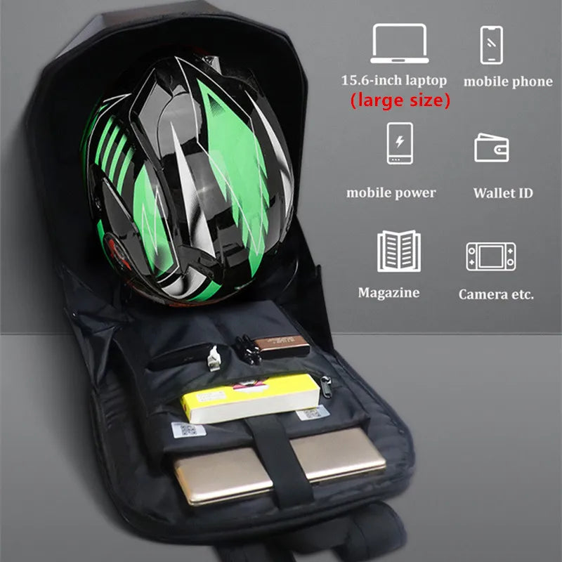 LED Backpack Hard Shell LED Display Motorcycle Cycling Helmet locomotive Backpack Business Travel Waterproof Laptop Bag Man - Image 6