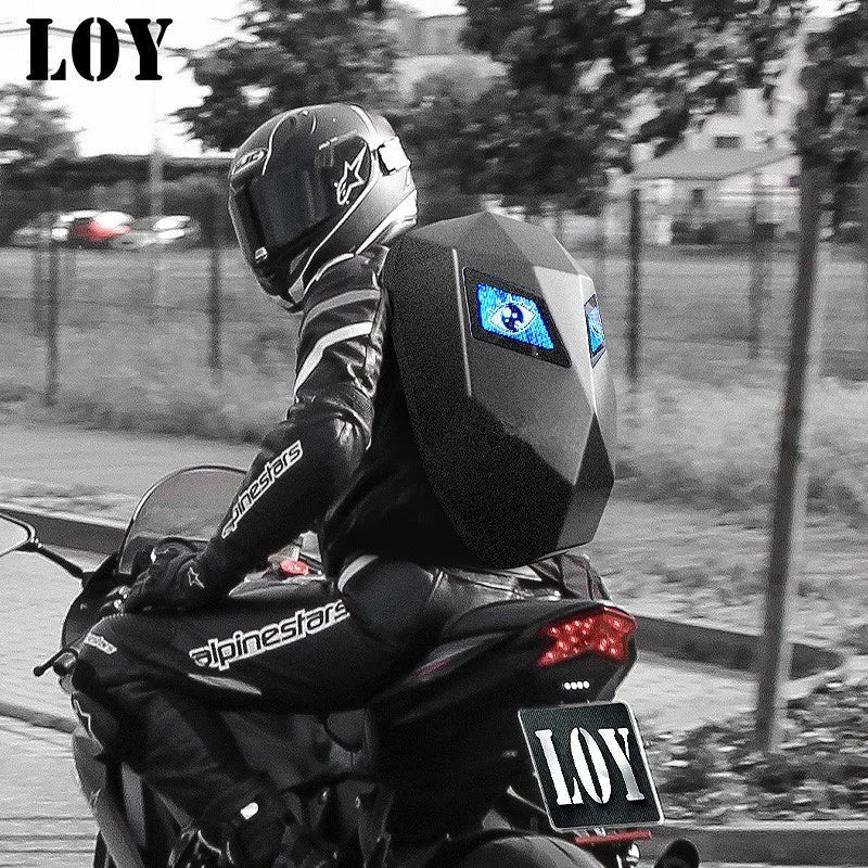 LED Backpack Hard Shell LED Display Motorcycle Cycling Helmet locomotive Backpack Business Travel Waterproof Laptop Bag Man - Image 7