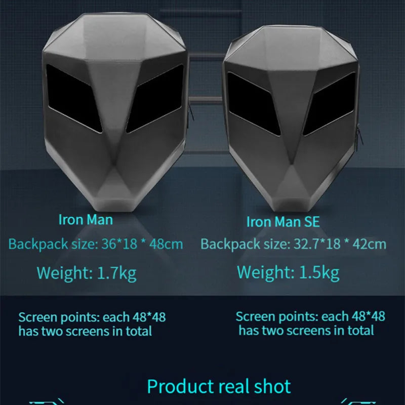 LED Backpack Hard Shell LED Display Motorcycle Cycling Helmet locomotive Backpack Business Travel Waterproof Laptop Bag Man - Image 8
