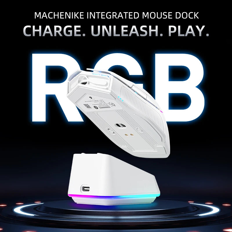 MACHENIKE L8Pro Wireless Gaming Mouse With Charging Dock PAW3395 Optical Sensor Adjustable Scroll 8K+2K Polling RGB For Gamer - Image 7